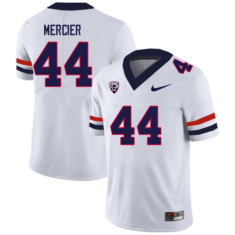 Men #44 Jeremy Mercier Arizona Wildcats College Football Jerseys Sale-White - Click Image to Close
